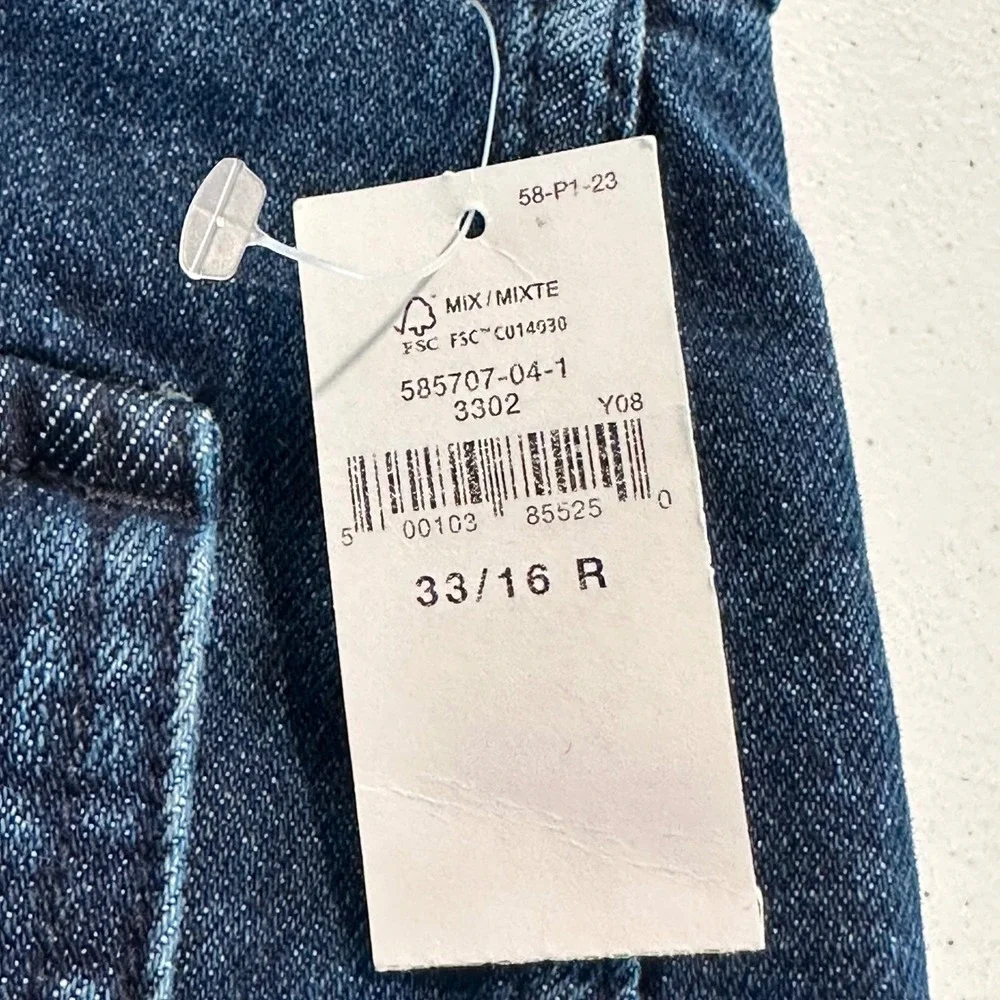 Gap Women's High Rise Stride Short Denim Indigo Blue Size 33 16R NWT Cargo Style